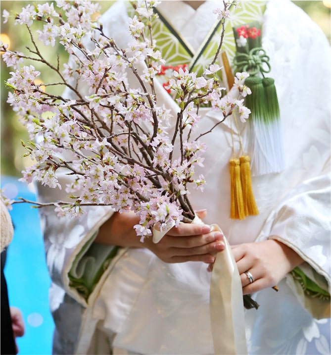 和装での結婚式のブーケ・コーディネート